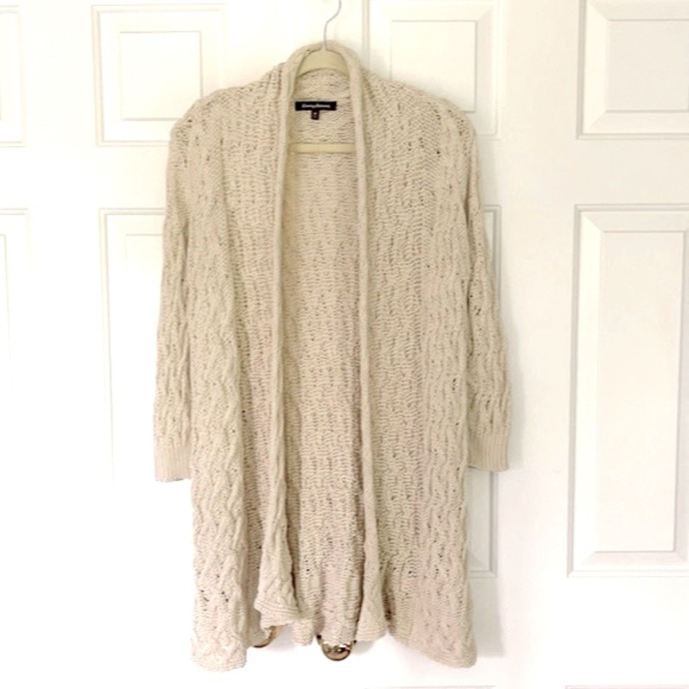 Tommy Bahama chunky crochet linen/cotton blend sweater